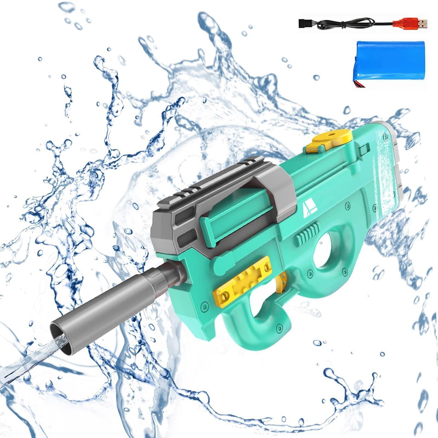 Nova pistola de água elétrica p90 de alta tecnologia, brinquedos para crianças, praia, piscina, grande capacidade, verão, jateamento de gel, pistola de água para adultos