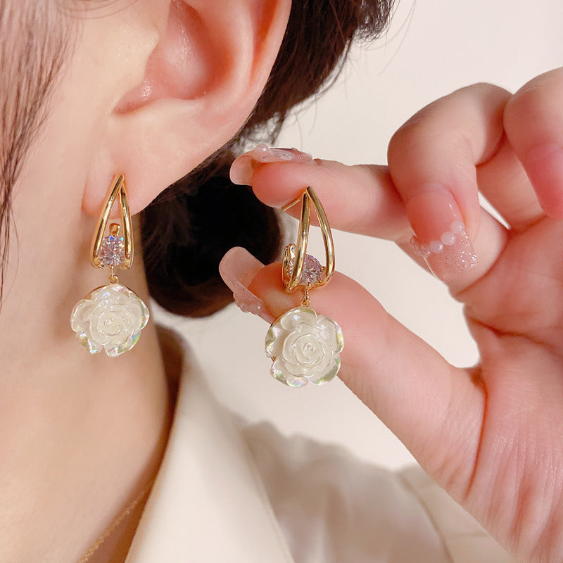 French Camellia Sweet Versatile Earrings