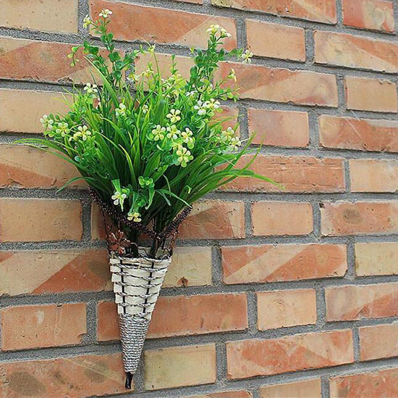 Simulation Vase Flower Basket Wall Hanging Iron Rattan Wall Hanging Flower Ware Indoor Decoration Hanging Basket Flower Art