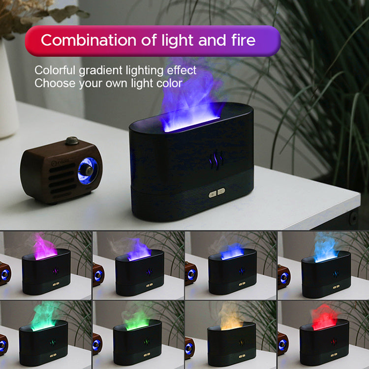 2022 vendido Mais USB Umidificador de Chama Ultrassônica Led RGB Colorido Óleo Essencial Fogo Chama Difusor de Aroma