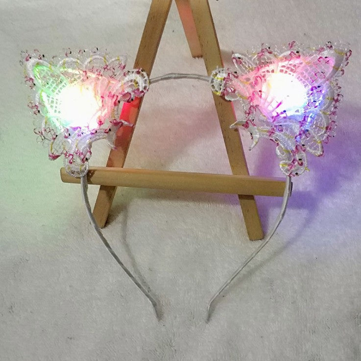 Glowing Hair Accessories Flashing Lights Cat Ears Headband