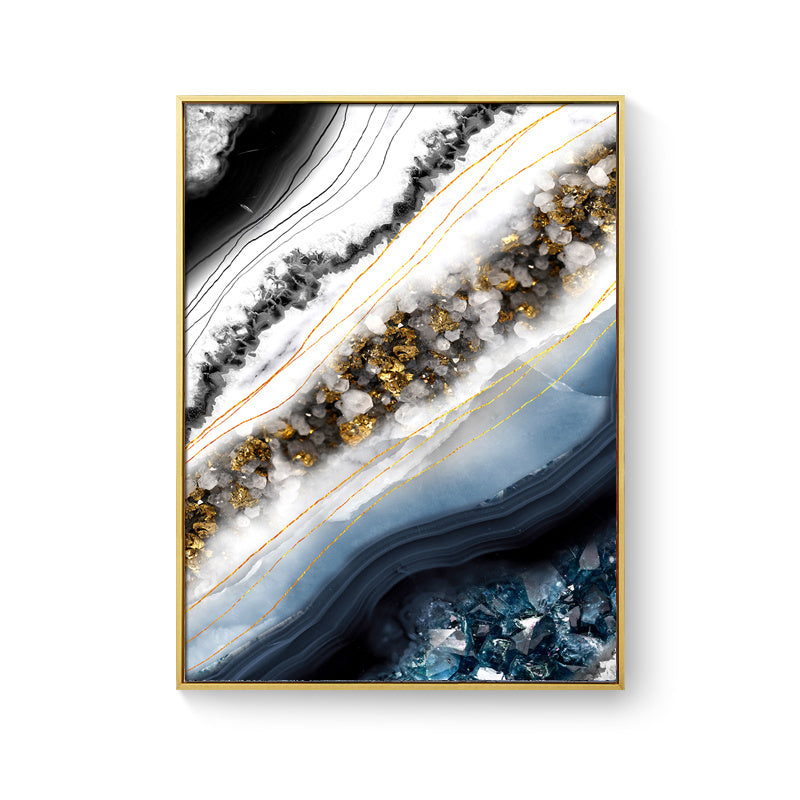 Modern Wall Art Canvas Painting Abstract Marble Crystal Lines Living Room Decor