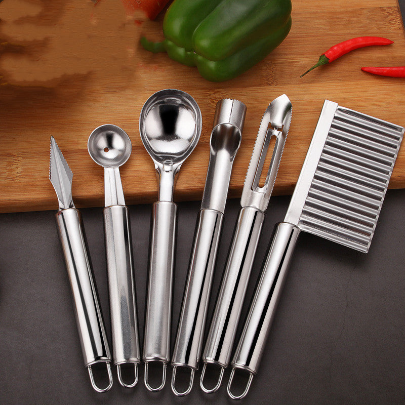 Conjunto de utensílios de cozinha em aço inoxidável