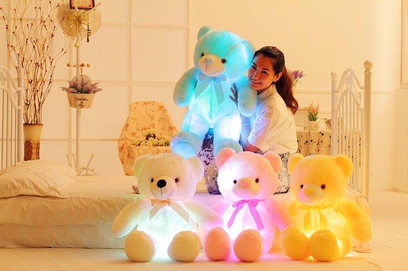 Criativo light up led ursinho de pelúcia animais de pelúcia brinquedo