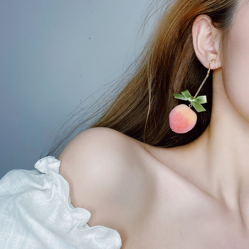 Sweet Peach Earrings Sweet Long Earrings Girl Earrings Earrings