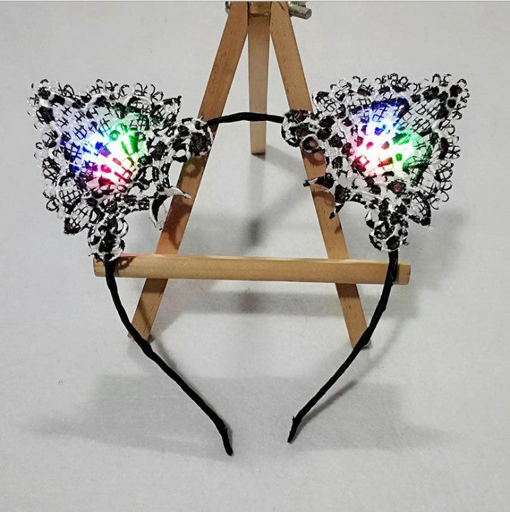 Glowing Hair Accessories Flashing Lights Cat Ears Headband