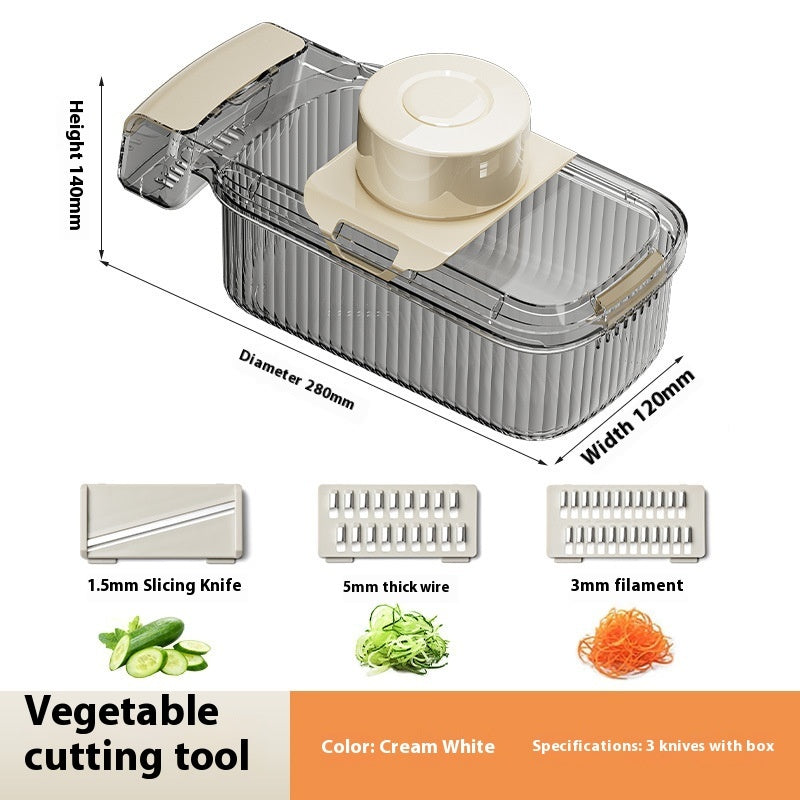 Cortador de vegetais multifuncional 2 em 1 para cortar e drenar vegetais resistente