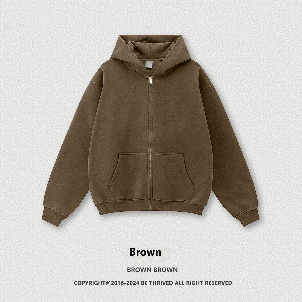 Autumn American Fashion Brand Solid Color Neutral Loose Velvet Padded Hooded Sweatshirt