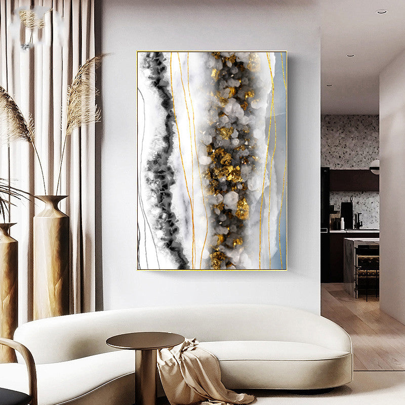 Modern Wall Art Canvas Painting Abstract Marble Crystal Lines Living Room Decor