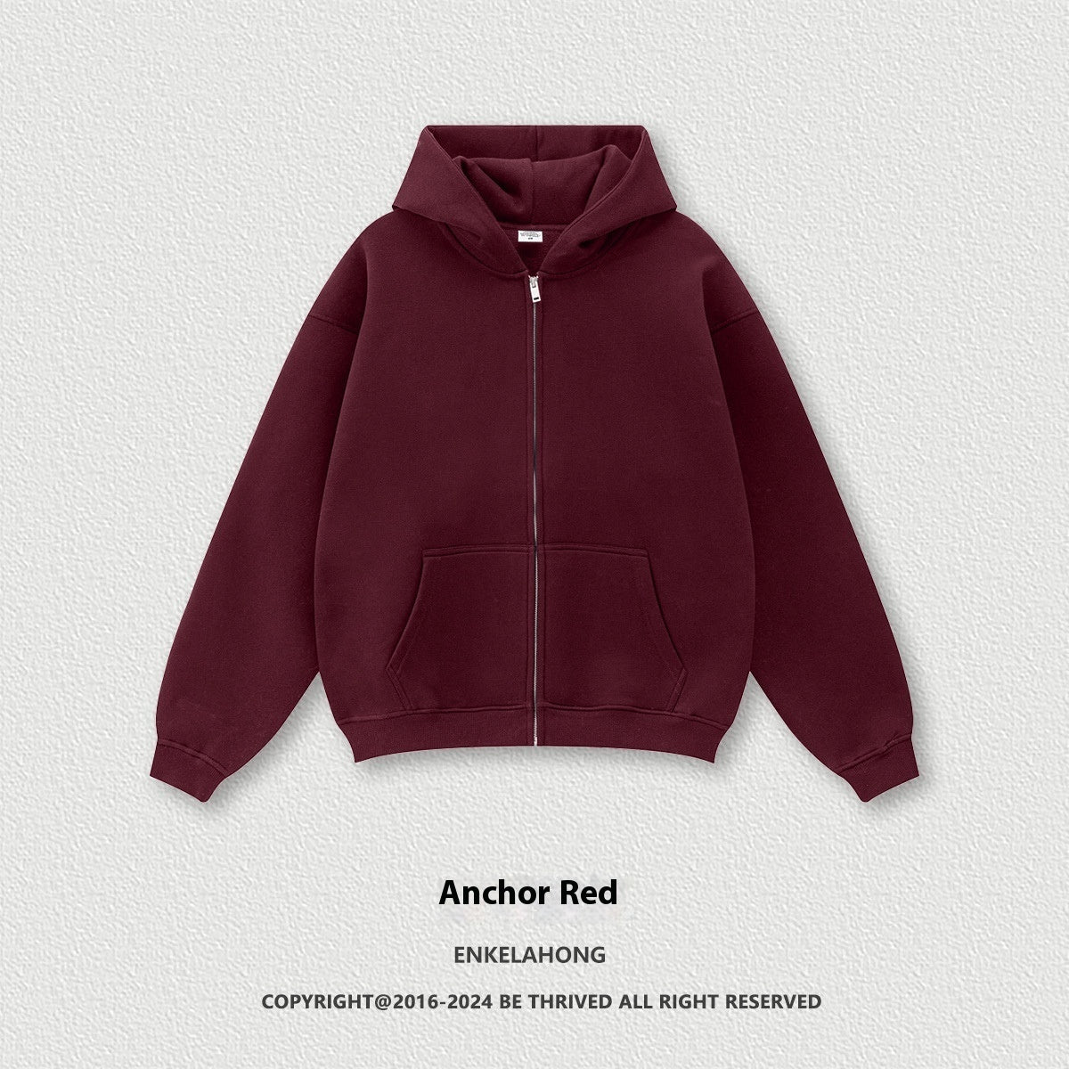 Autumn American Fashion Brand Solid Color Neutral Loose Velvet Padded Hooded Sweatshirt