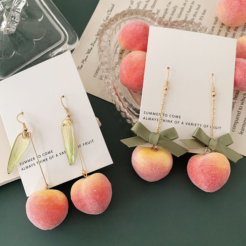 Sweet Peach Earrings Sweet Long Earrings Girl Earrings Earrings