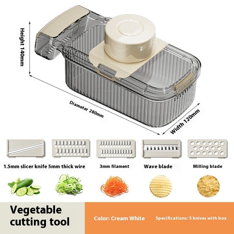 Cortador de vegetais multifuncional 2 em 1 para cortar e drenar vegetais resistente