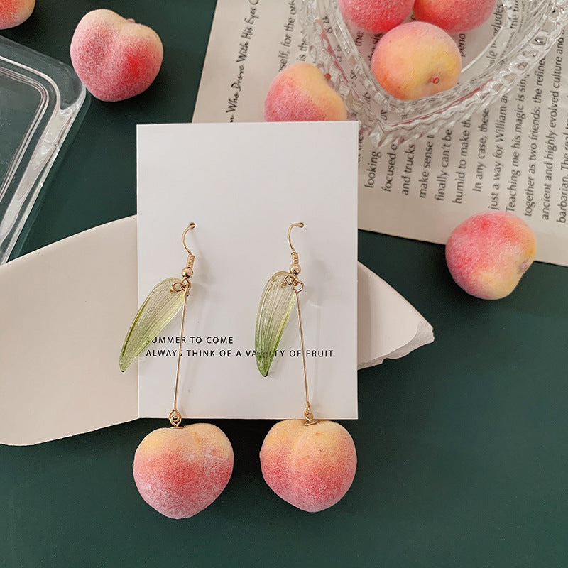 Sweet Peach Earrings Sweet Long Earrings Girl Earrings Earrings