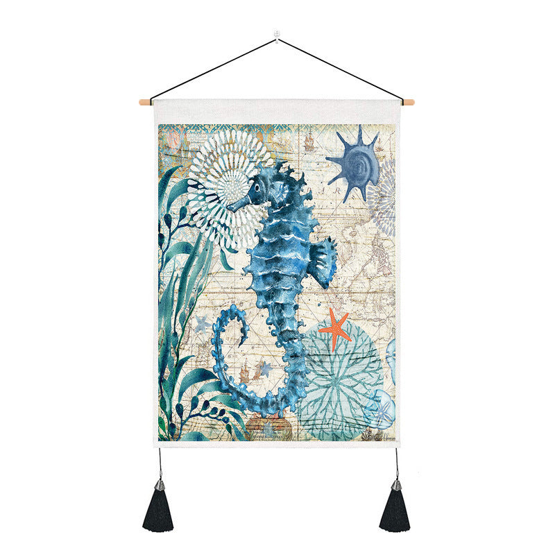 Sea Creature Tassel Tapestry Art Wall Decoration Background Hanging Cloth